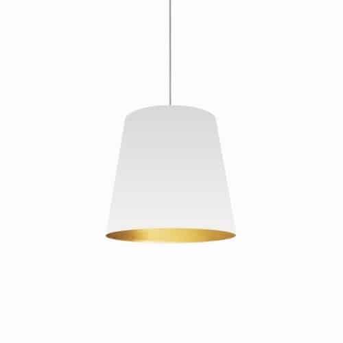 1LT Oversized Drum Pendant,Medium - Wht/Gld. Picture 1