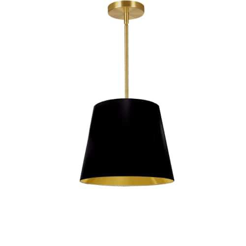 1LT Oversized Drum Pendant Small, BK/GLD Shade. Picture 1