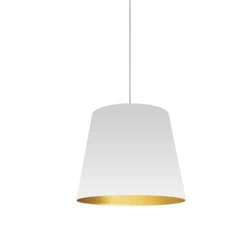1LT Oversized Drum Pendant,Small - Wht/Gld. Picture 1