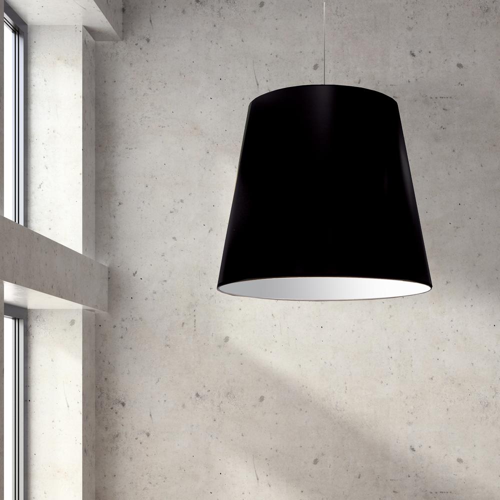 1LT Oversized Drum Pendant X- Large- Black Shade. Picture 2