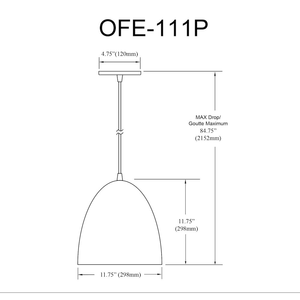 1 Light Pendant in Matte Black w/ in Matte Black Metal Shade. Picture 2