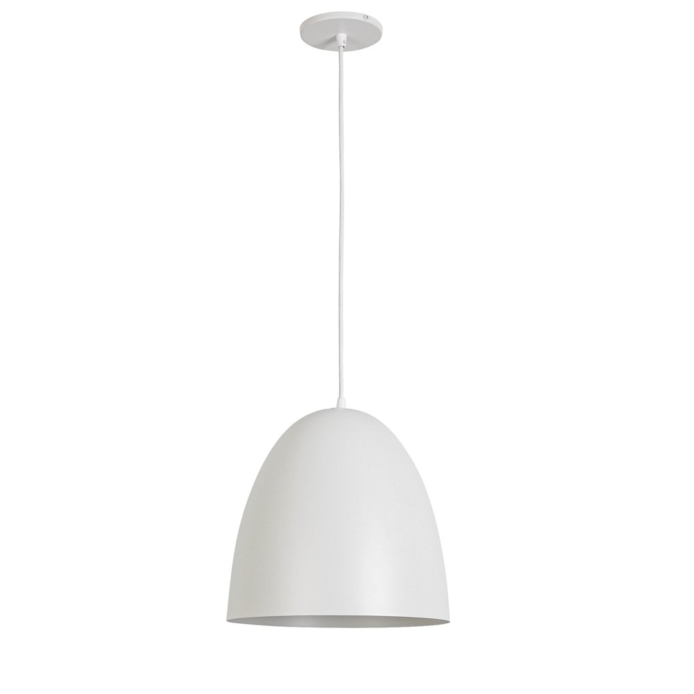 1 Light Pendant in Matte White w/ Matte White Metal Shade. Picture 1