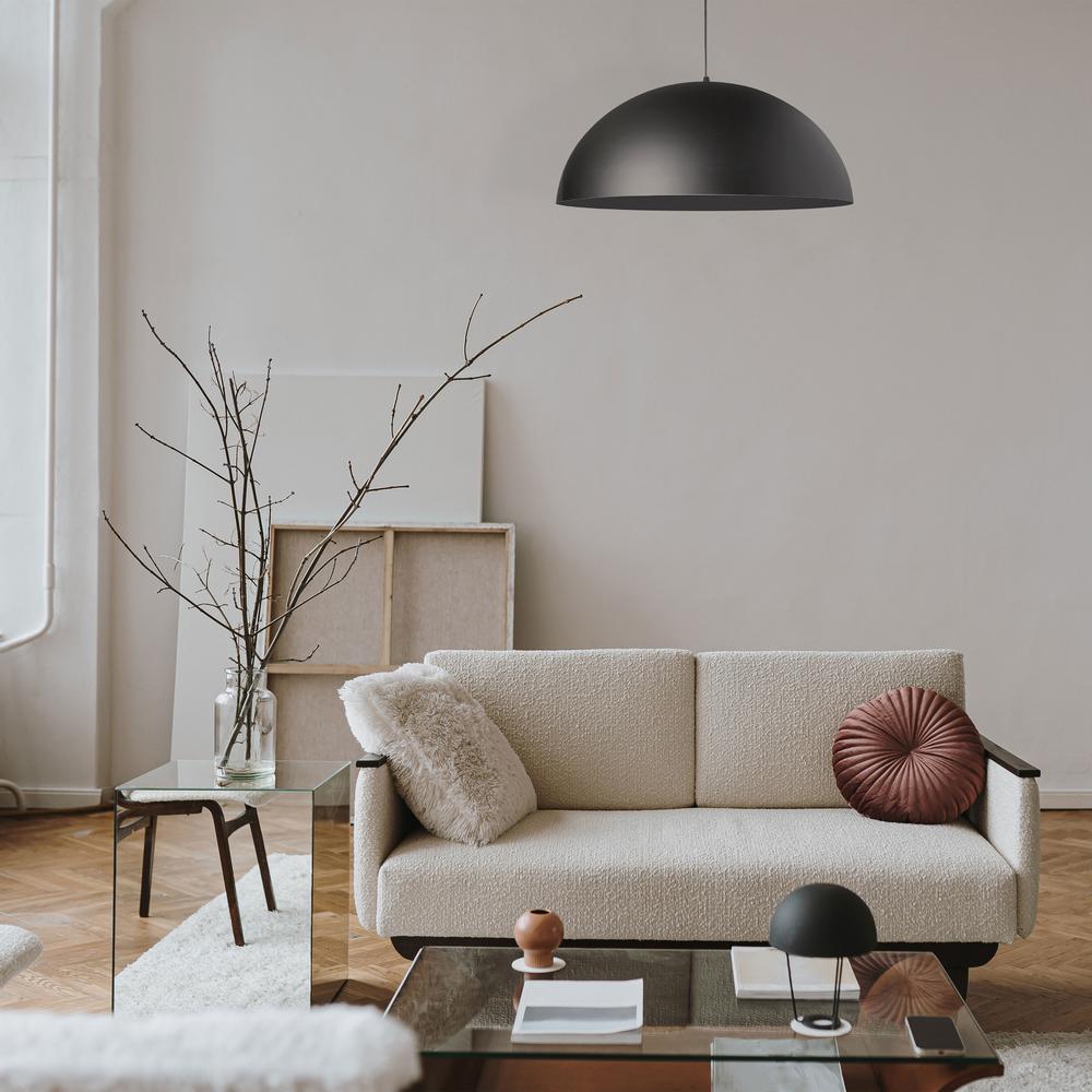 1LT Incandescent 20" Pendant,  Matte Black. Picture 2