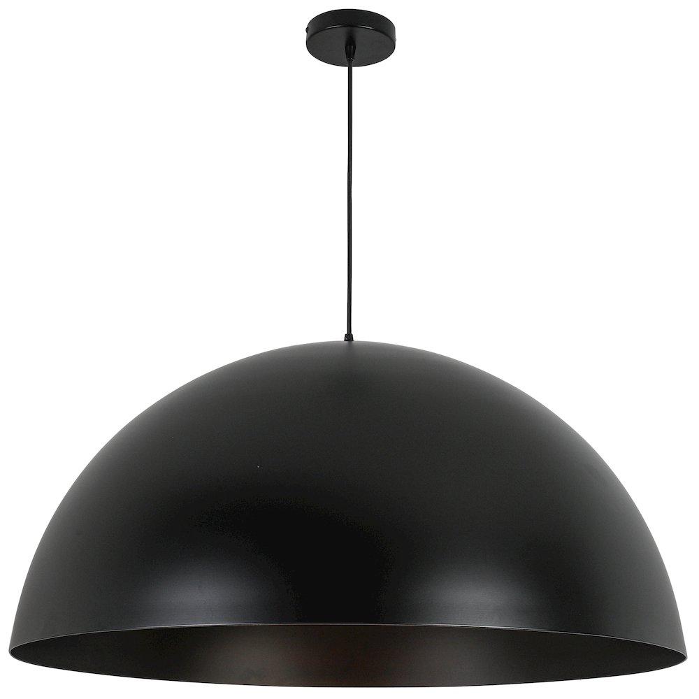 1 Light Incandescent Pendant, Matte Black. Picture 1