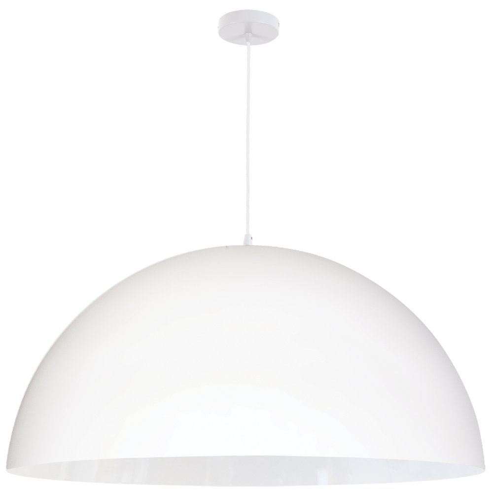 1 Light Incandescent Large Dome Pendant, Matte White. Picture 1