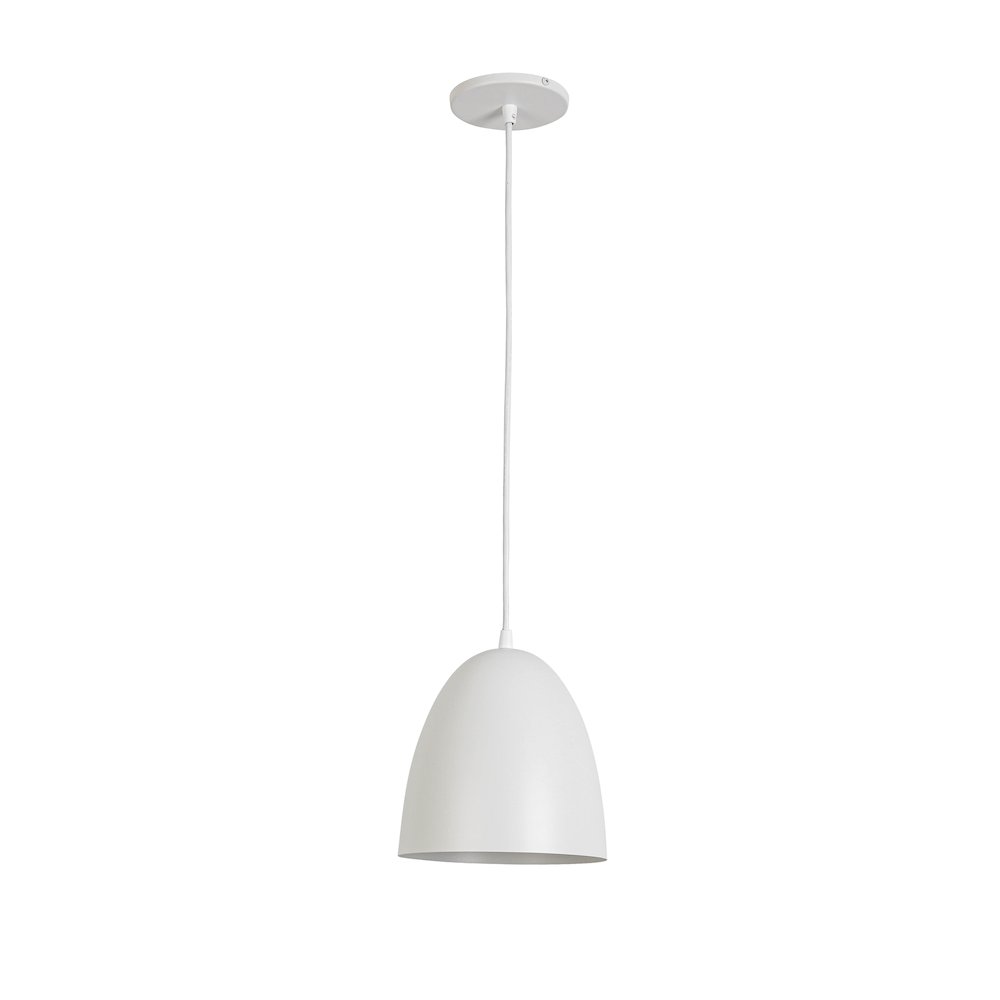 1 Light Pendant in Matte White w/ Matte White Metal Shade. Picture 1