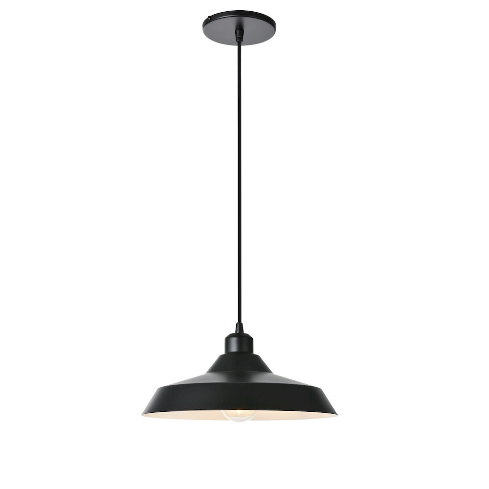 1 Light Matte Black Pendant. Picture 1