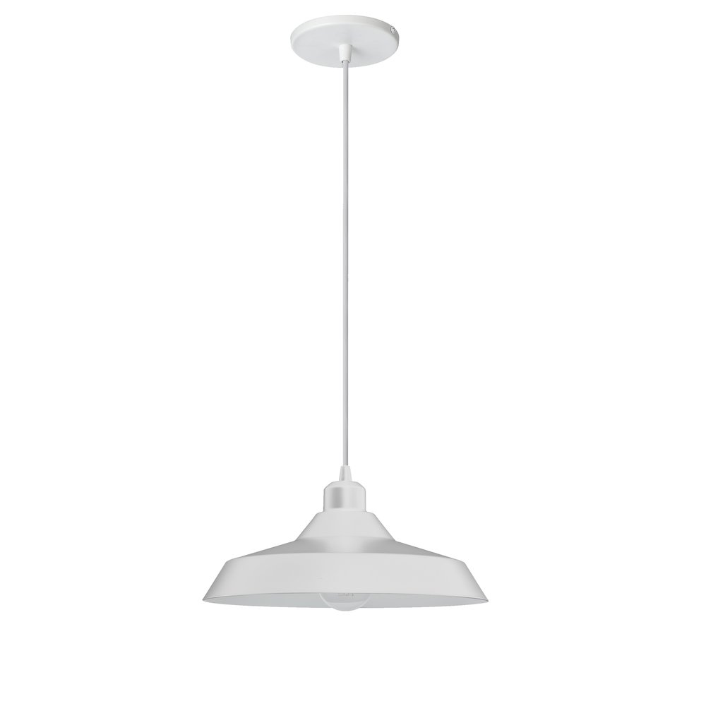 1 Light Matte White Pendant. Picture 1