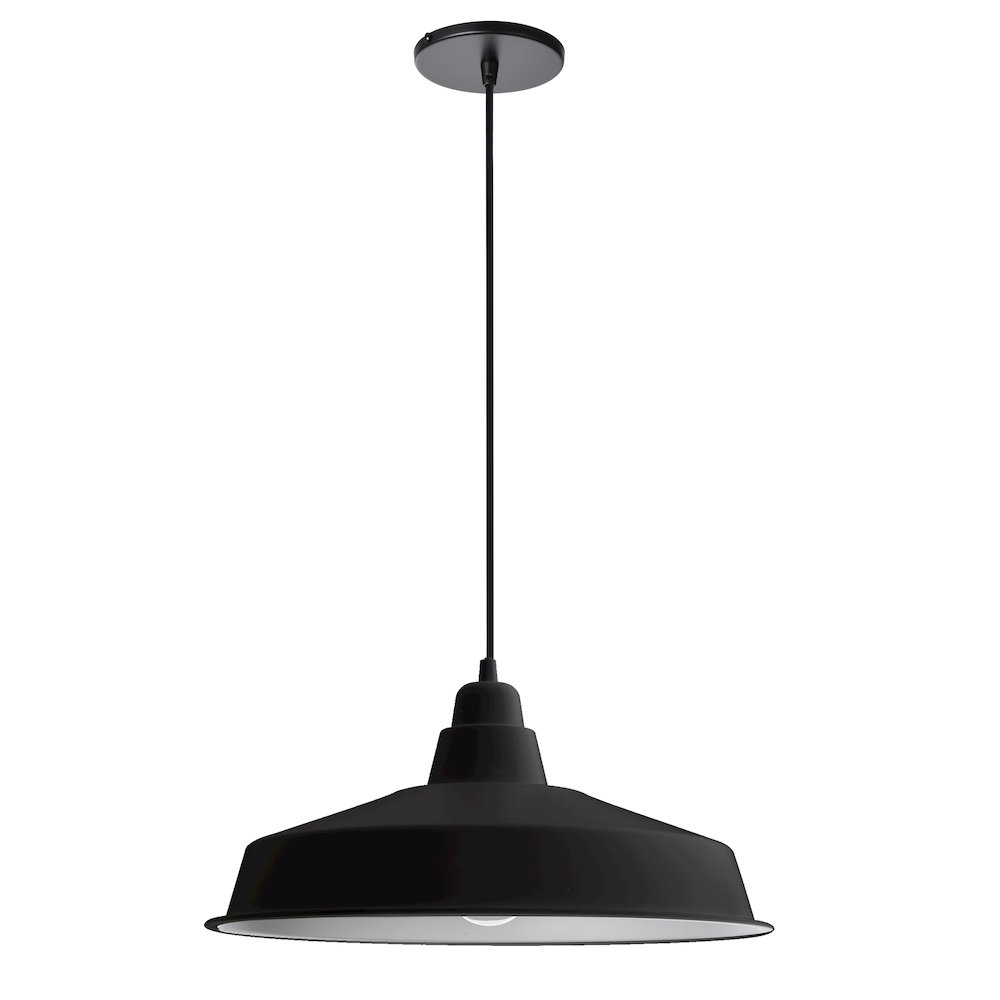 1 Light Matte Black Pendant. Picture 1