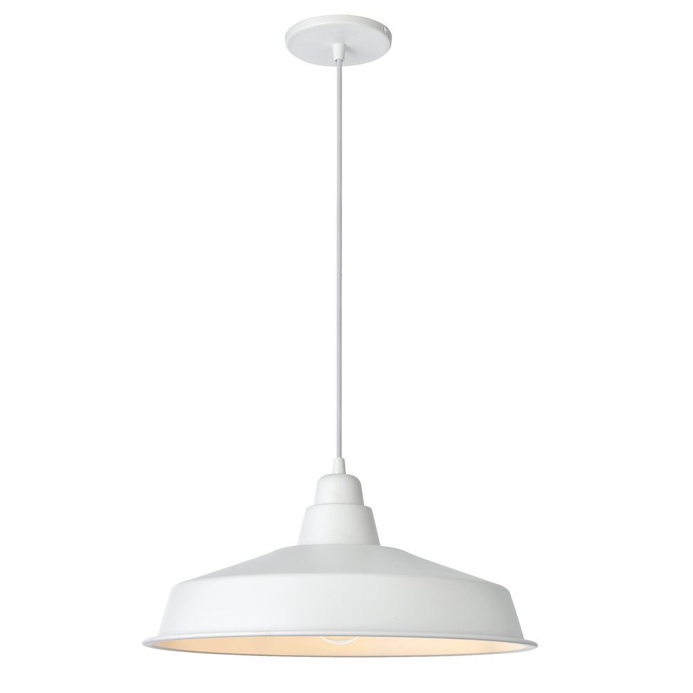 1 Light Matte White Pendant. Picture 1