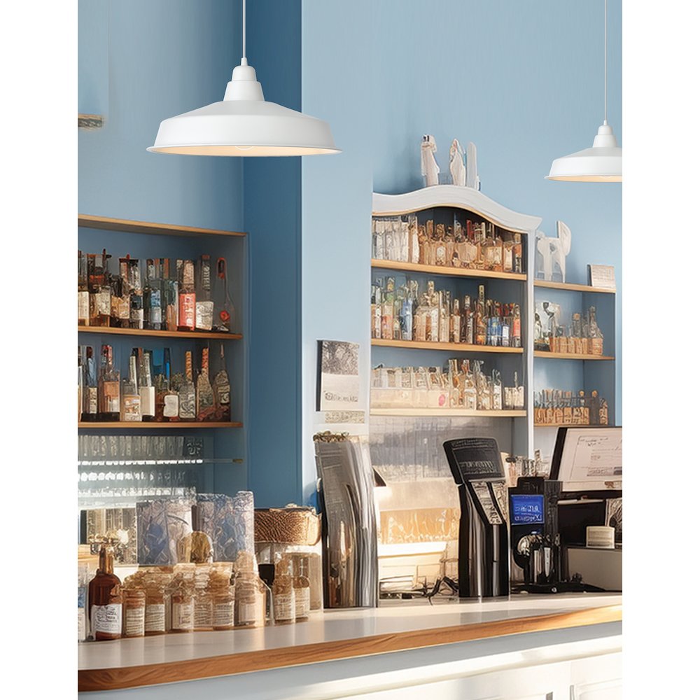 1 Light Matte White Pendant. Picture 3