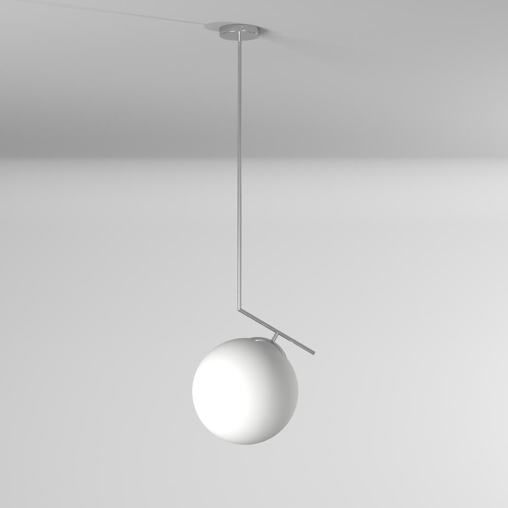 1LT Incand White Glass Pendant, PC Finish. Picture 5