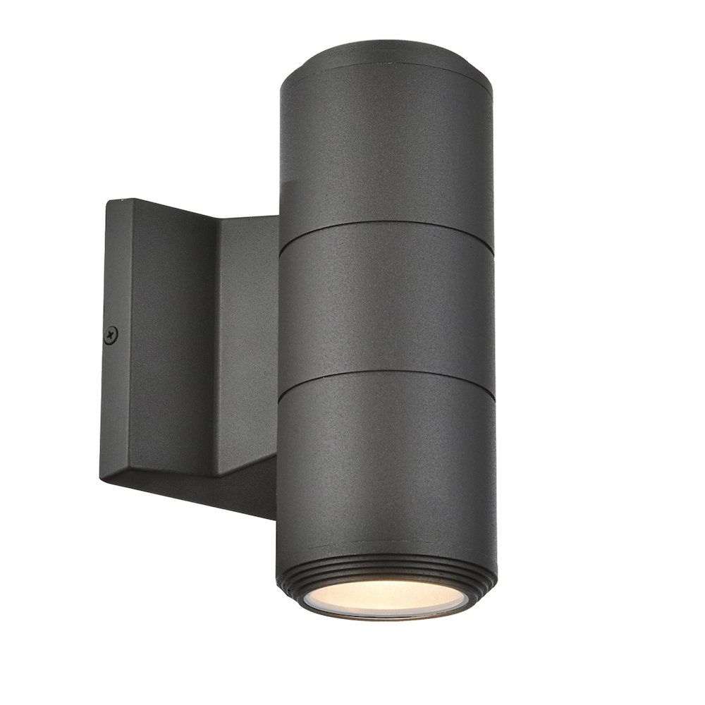 2 Light Matte Black Outdoor Wall Sconce. Picture 1