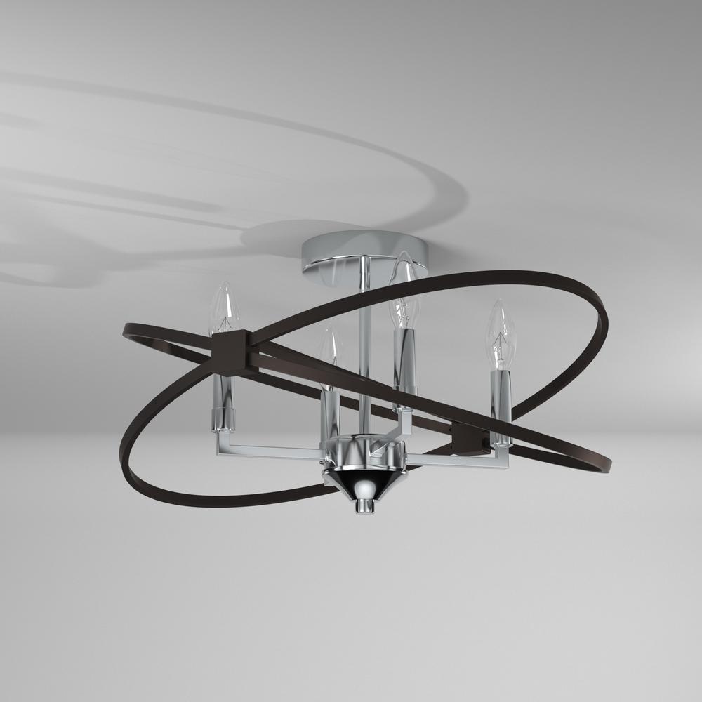 4LT Incandescent Semi Flush, PC and MB. Picture 5