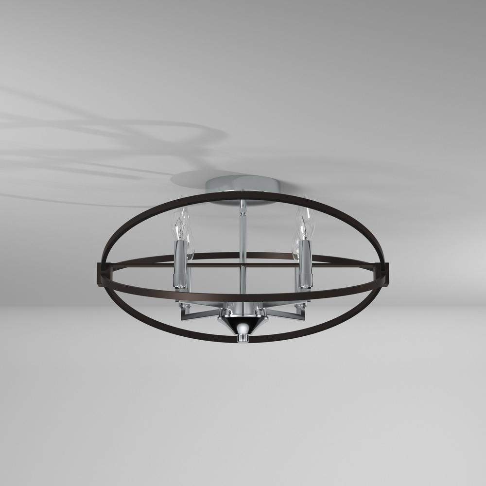 4LT Incandescent Semi Flush, PC and MB. Picture 6