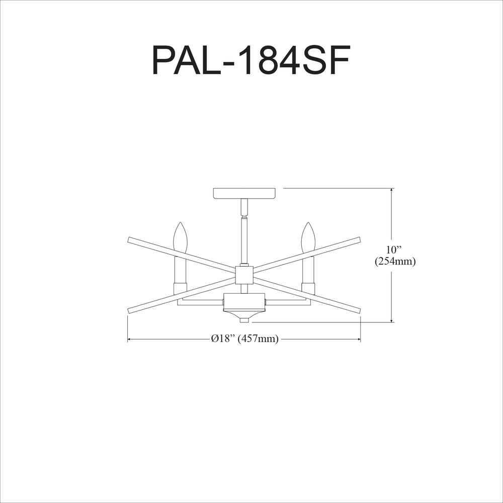 4LT Incandescent Semi Flush, PC and MB. Picture 3
