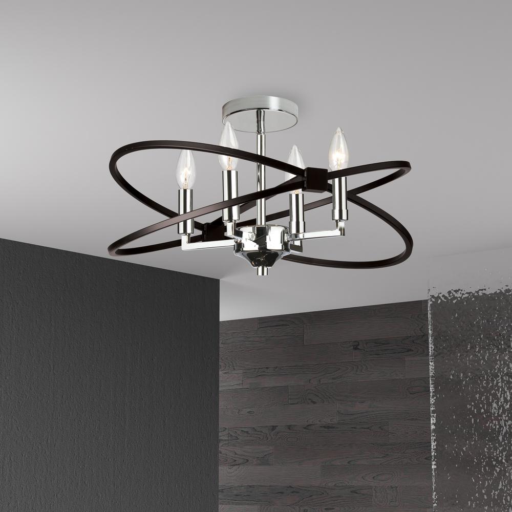 4LT Incandescent Semi Flush, PC and MB. Picture 2