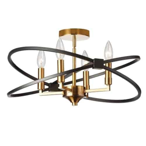 4LT Incandescent Semi Flush, VB and MB. Picture 1