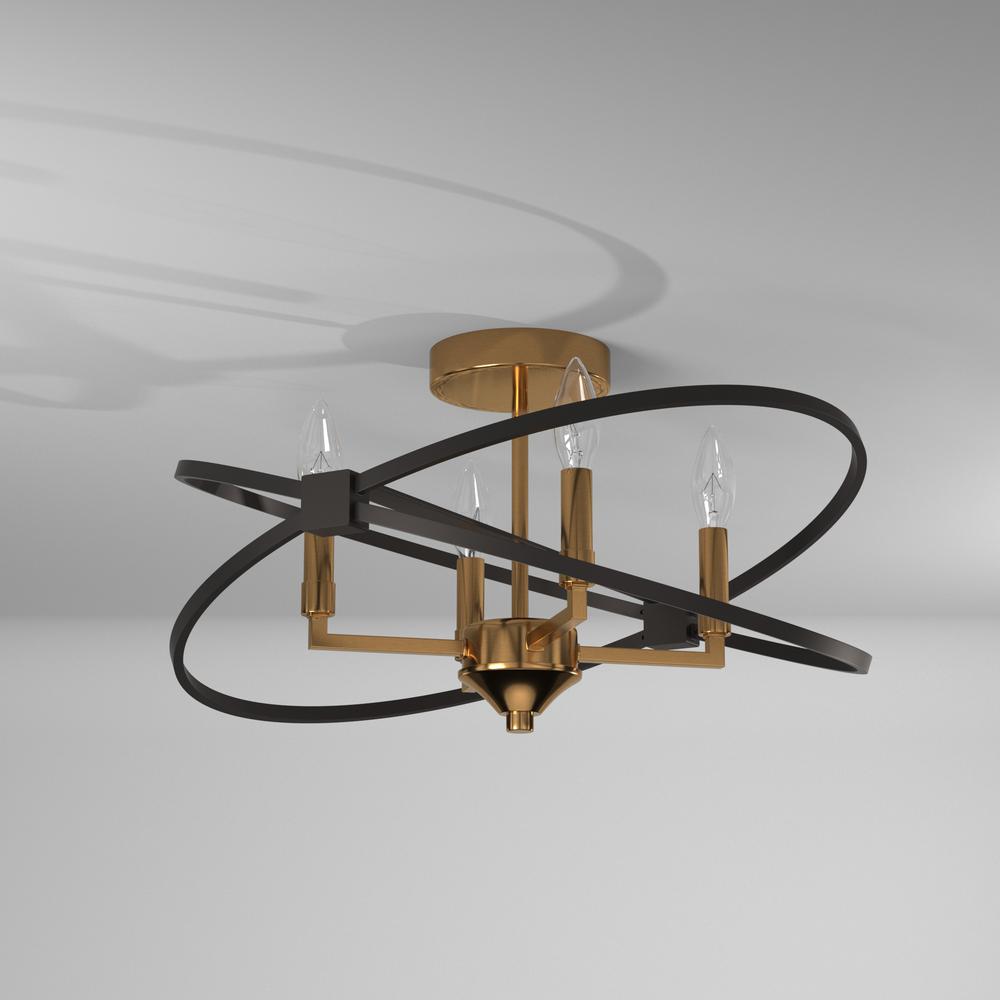 4LT Incandescent Semi Flush, VB and MB. Picture 5