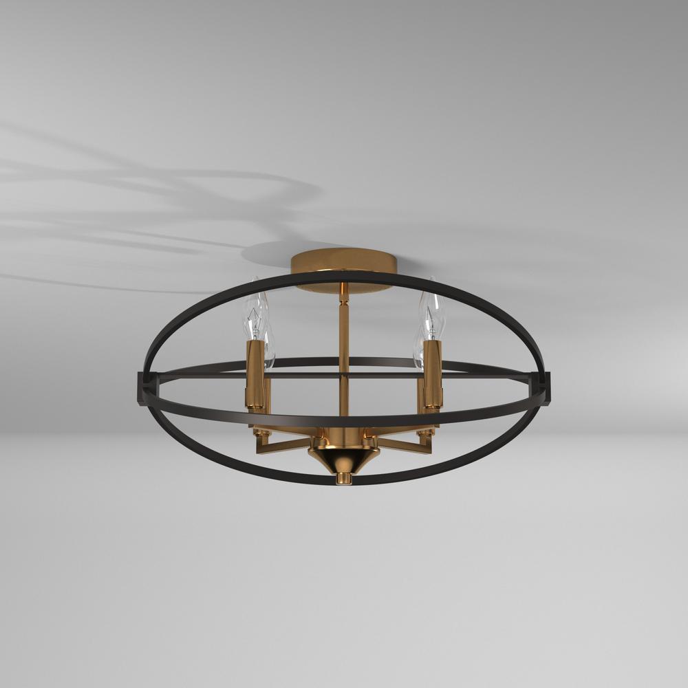 4LT Incandescent Semi Flush, VB and MB. Picture 6