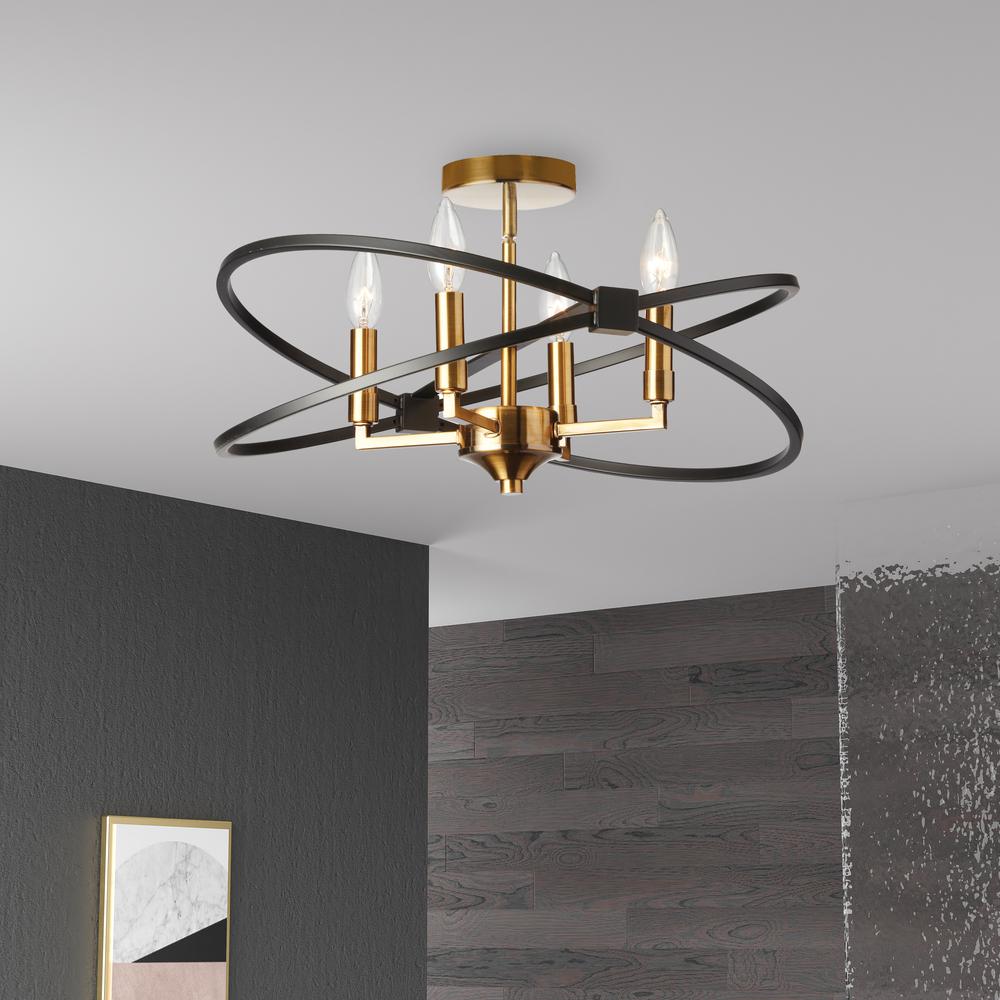 4LT Incandescent Semi Flush, VB and MB. Picture 2