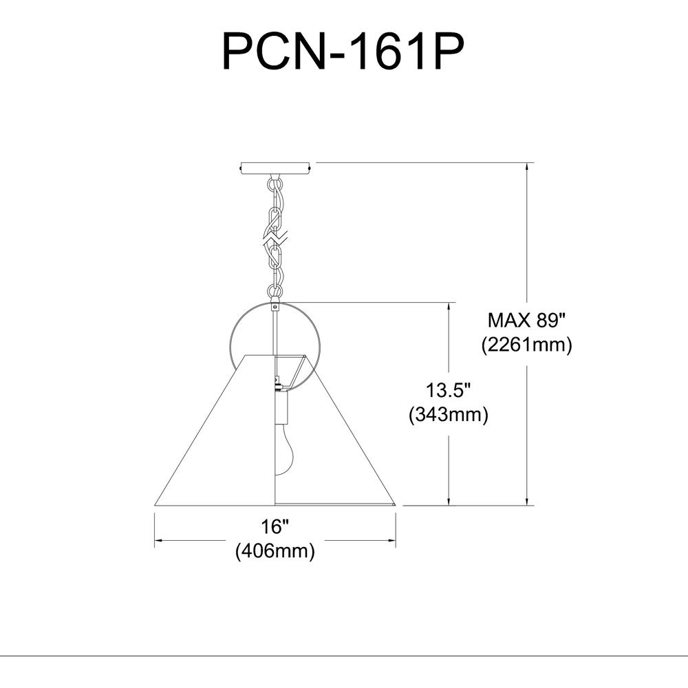 1LT Incand Pendant, AGB, BK Shade. Picture 2