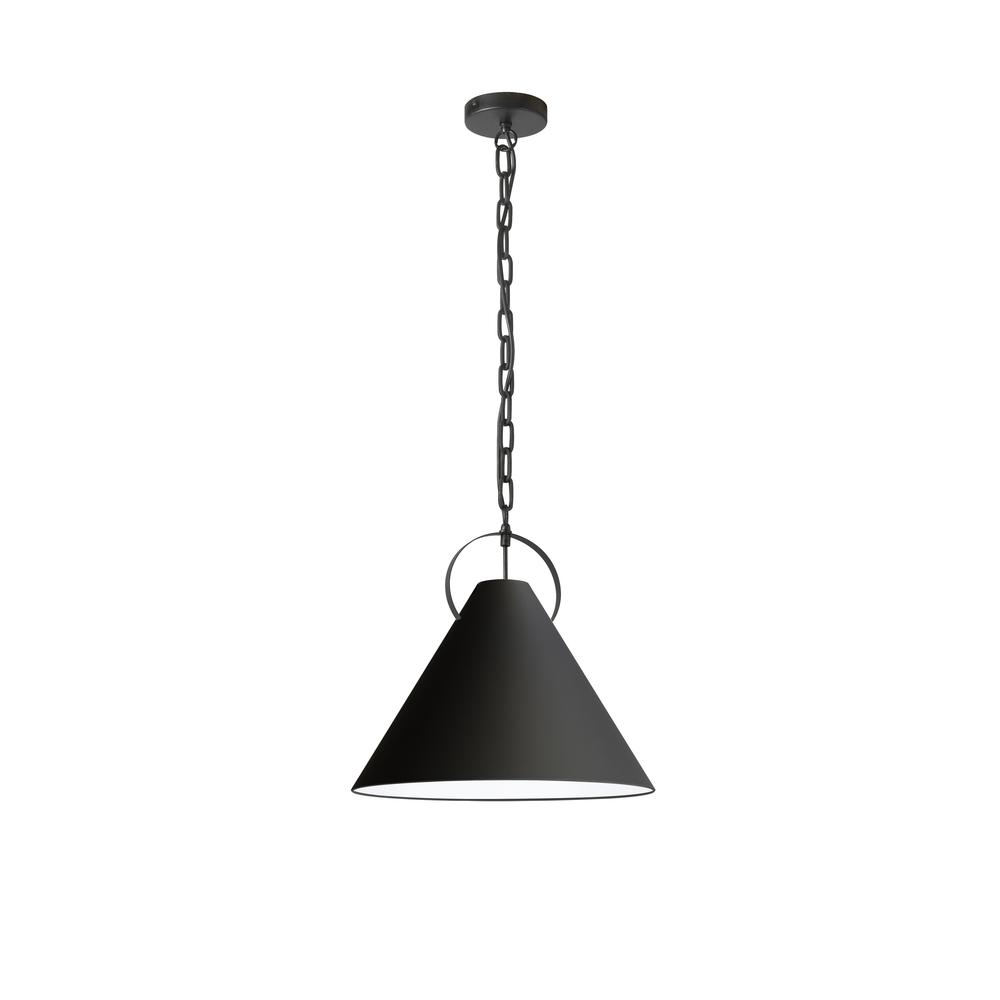 1LT Incand Pendant, MB, BK Shade. Picture 1