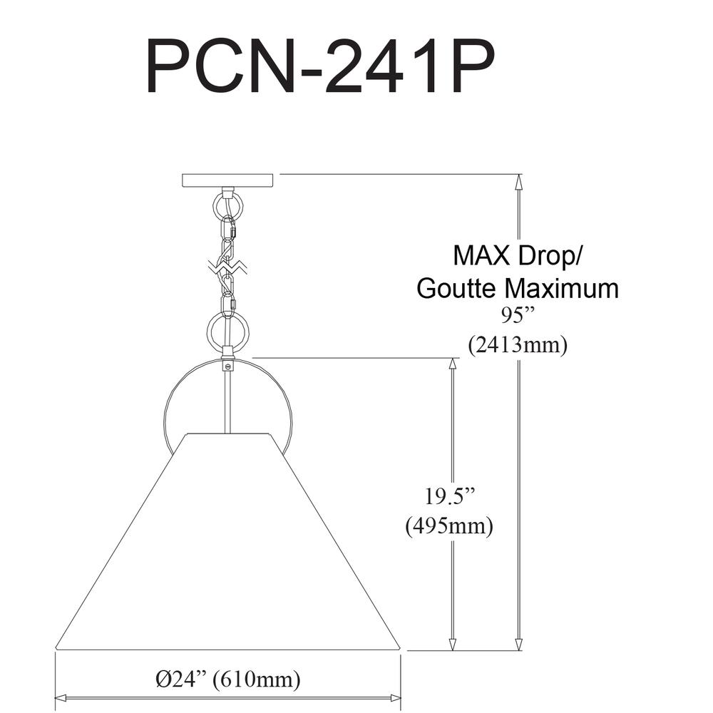 1LT Incand Pendant, AGB, BK Shade. Picture 2