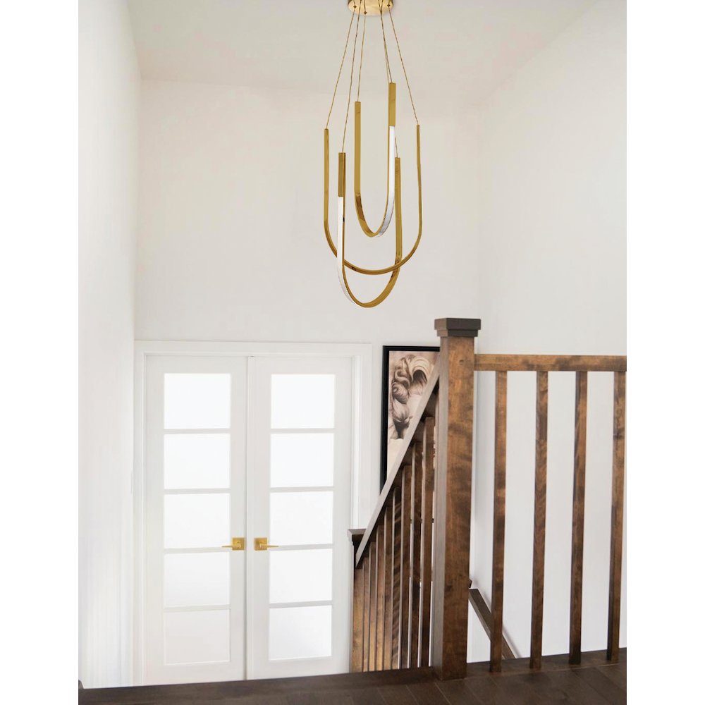 62W Pendant Aged Brass with White Silicone Diffuser. Picture 3