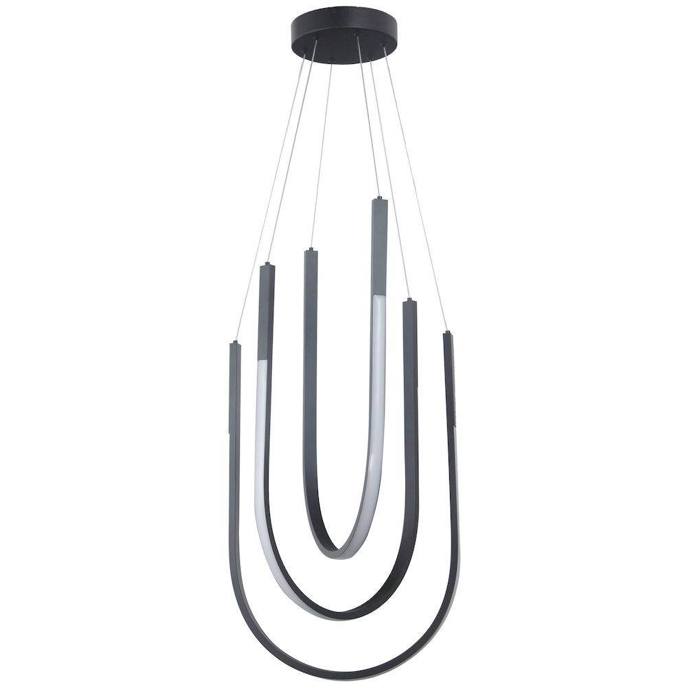 62W Pendant Matte Black with White Silicone Diffuser. Picture 1