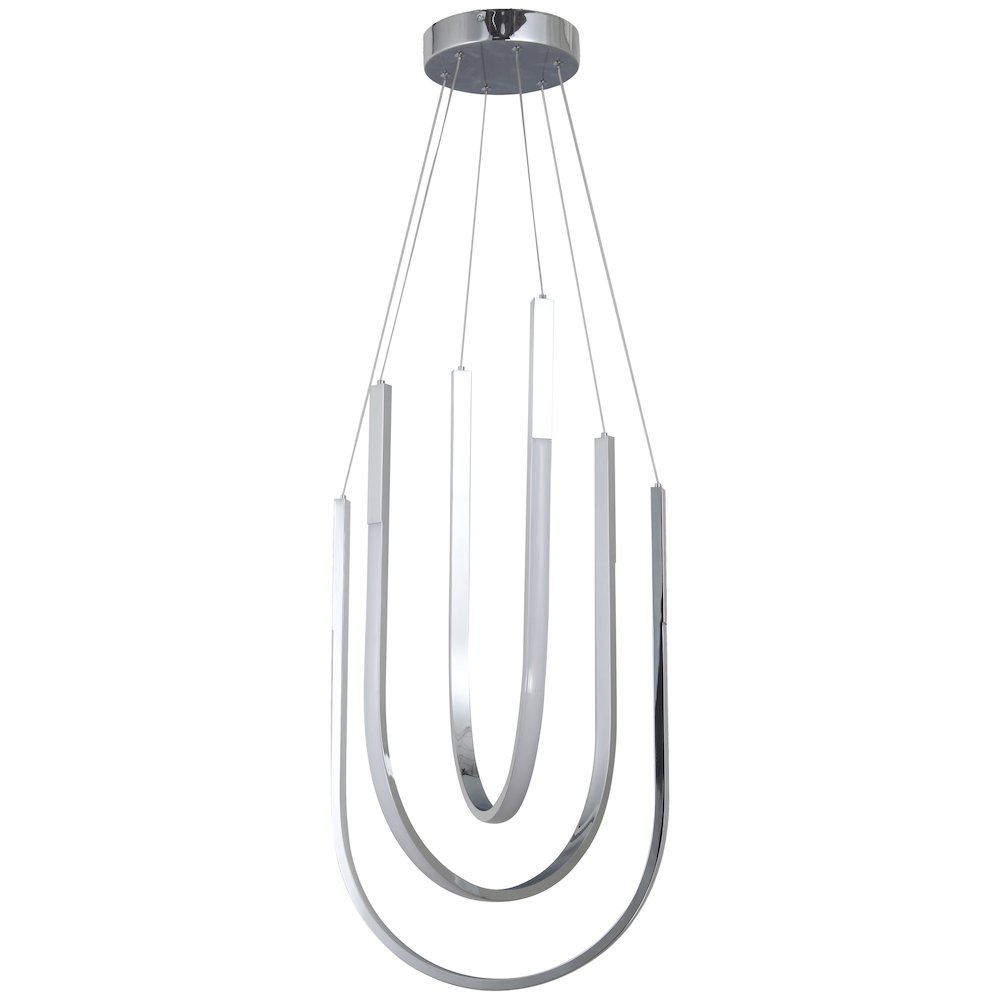 62W Pendant Polished Chrome with White Silicone Diffuser. Picture 1