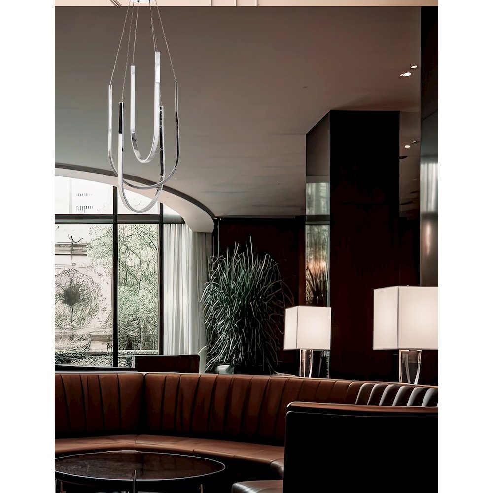 62W Pendant Polished Chrome with White Silicone Diffuser. Picture 3