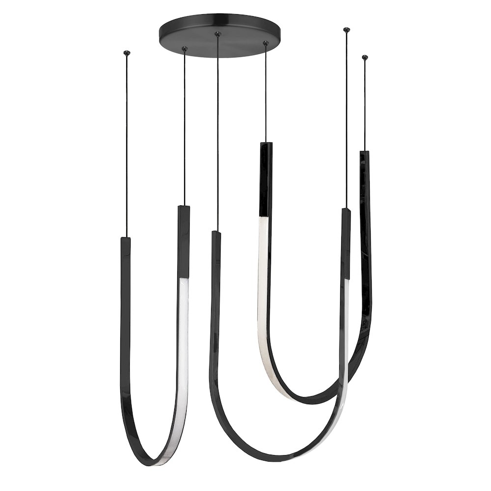 62W Horizontal Pendant Matte Black with White Silicone Diffuser. Picture 1