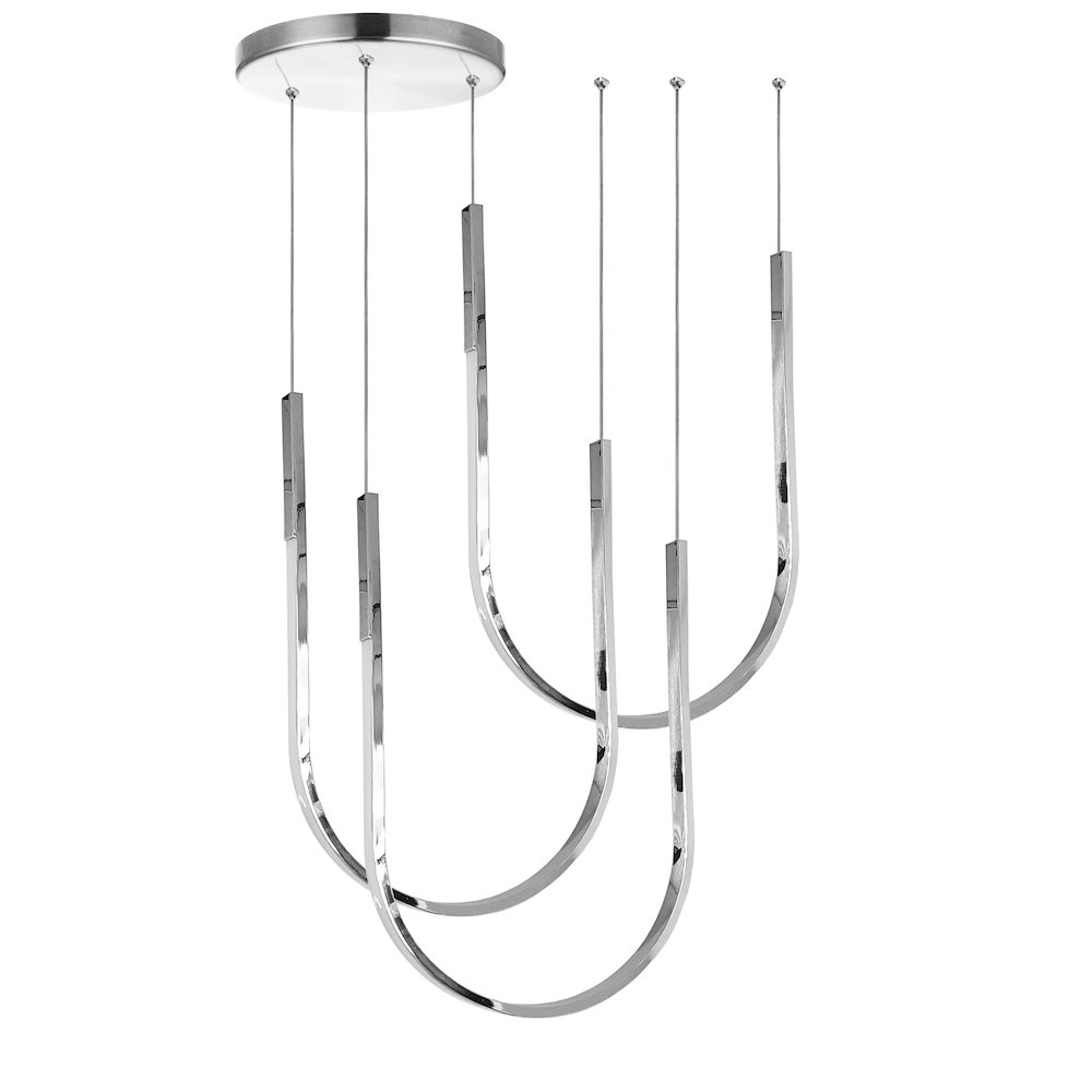 62W Horizontal Pendant Polished Chrome with White Silicone Diffuser. Picture 1