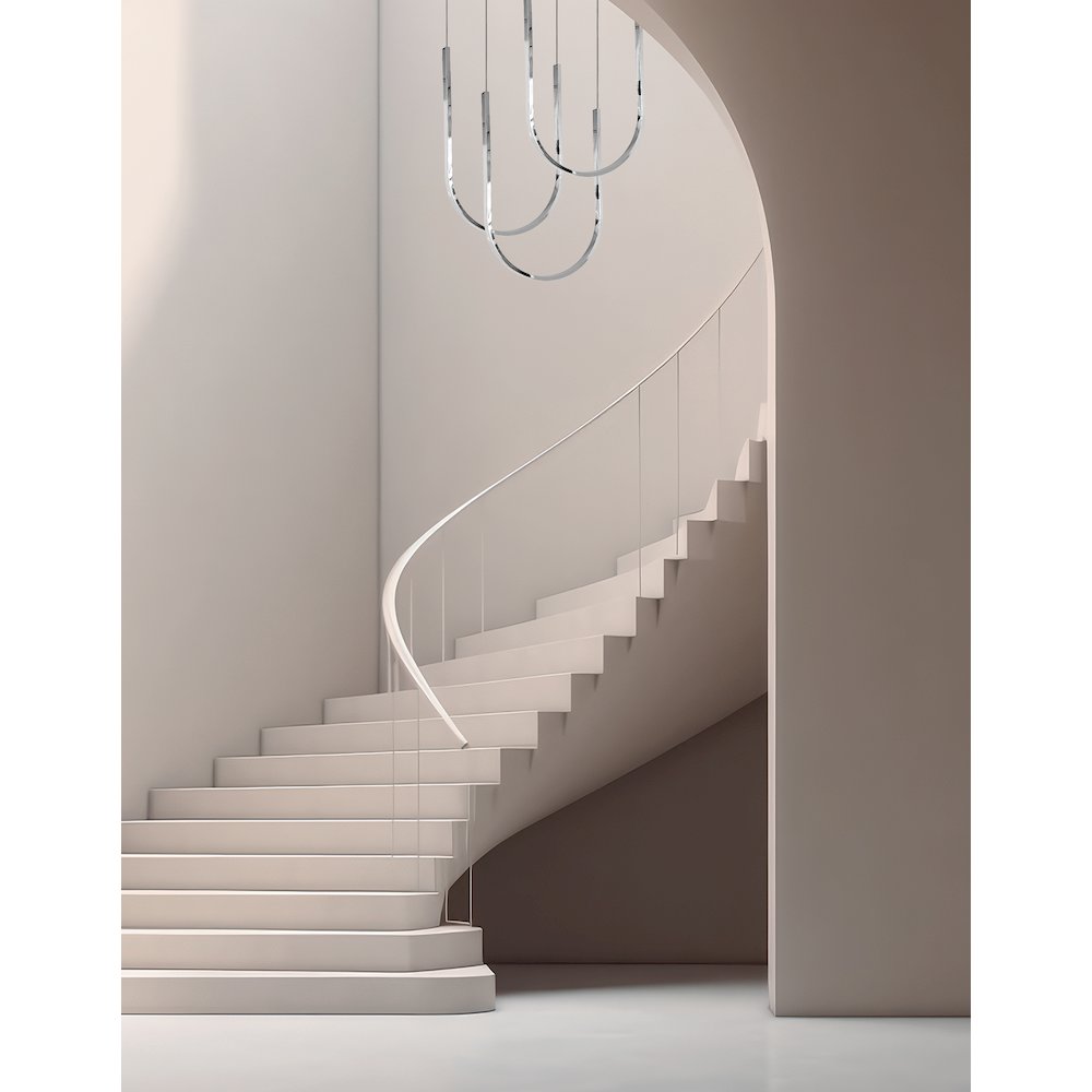62W Horizontal Pendant Polished Chrome with White Silicone Diffuser. Picture 3