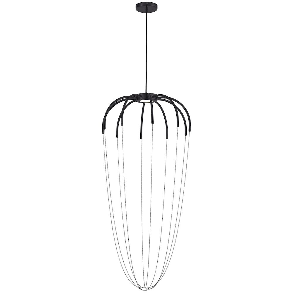 20W Pendant Matte Black with Hanging Chain. Picture 1