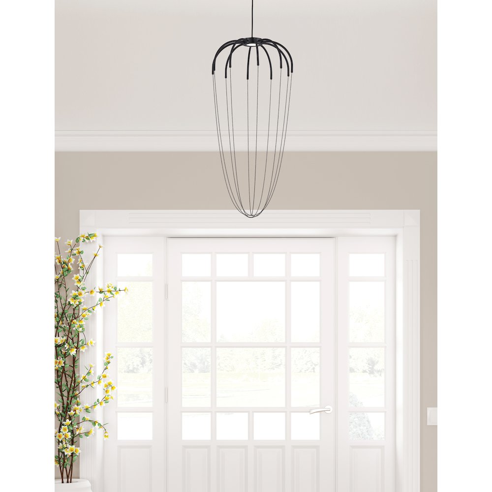 20W Pendant Matte Black with Hanging Chain. Picture 3