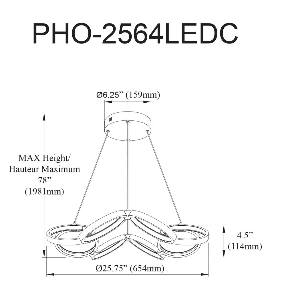64W Chandelier, MB, WH Silicone Diff. Picture 8