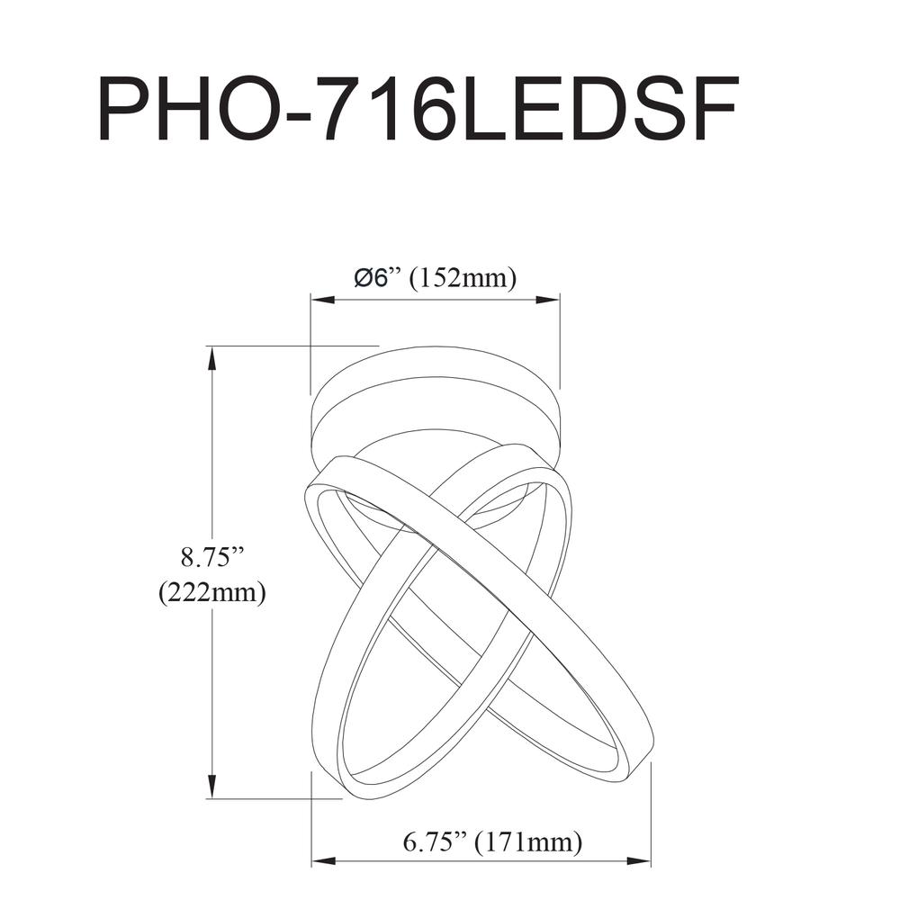 20W Semi-Flush, MB, WH Silicone Diff. Picture 5