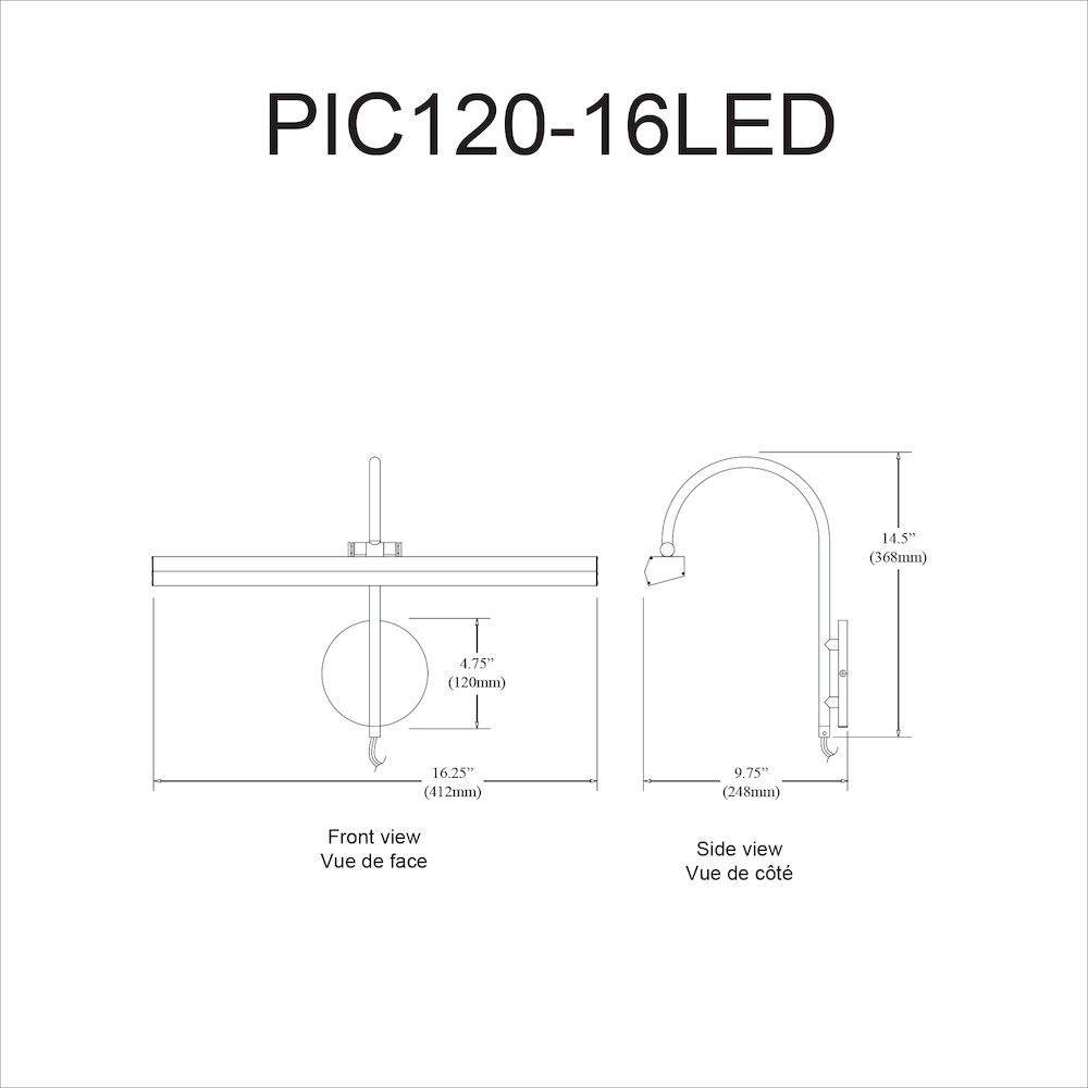20W Picture Light, Aged Brass Finish. Picture 2