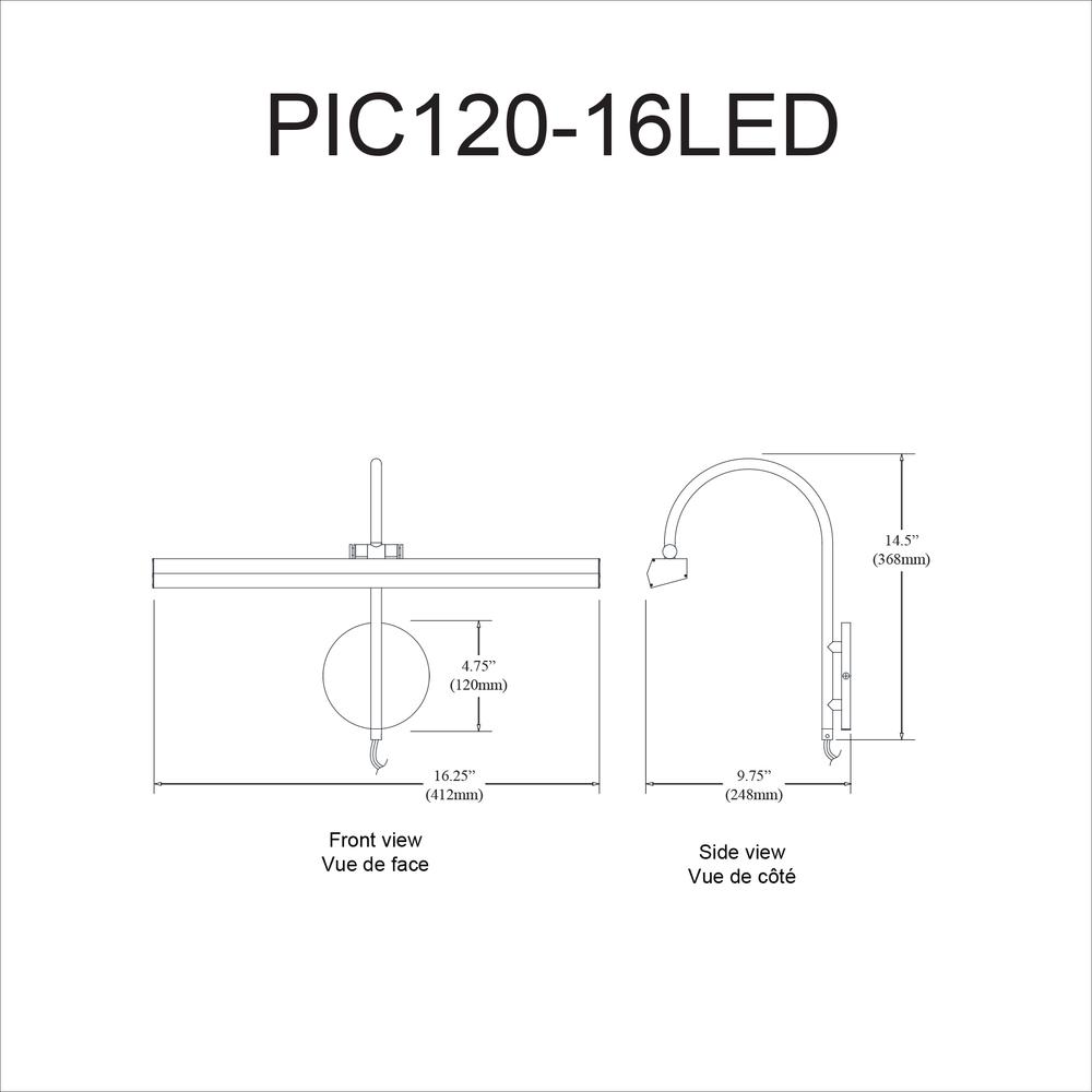20W Picture Light, Satin Chrome Finish. Picture 2