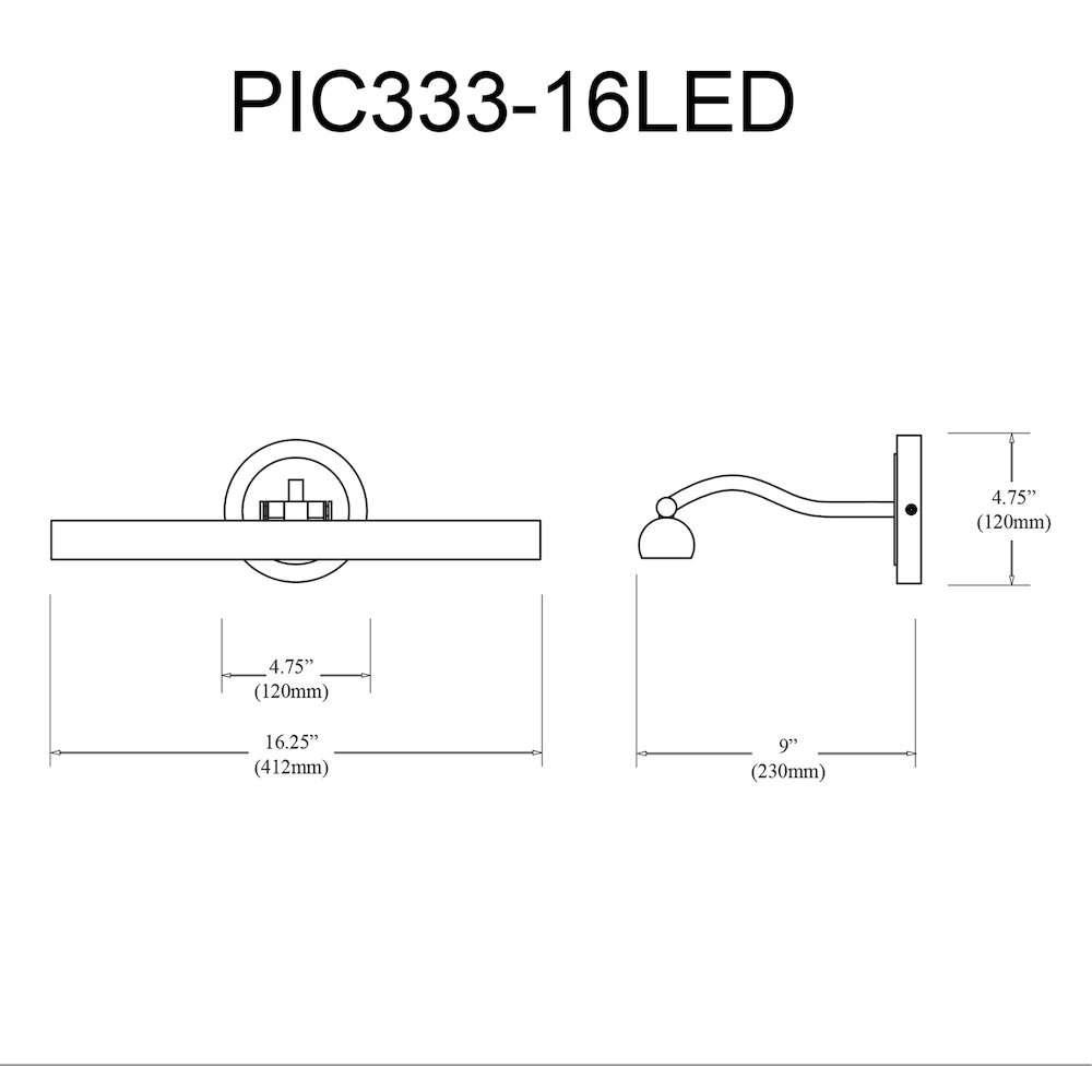 20W Matte Black Picture Light. Picture 2