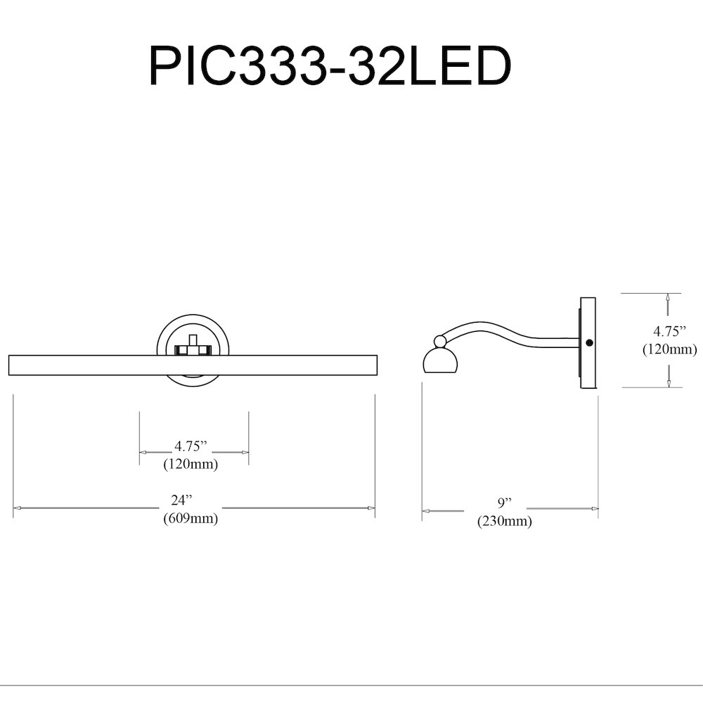 40W Matte Black Picture Light. Picture 2