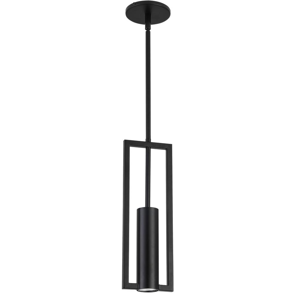 1LT Halogen Pendant, Matte Black. Picture 1