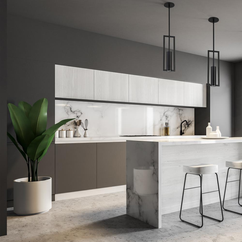 1LT Halogen Pendant, Matte Black. Picture 2