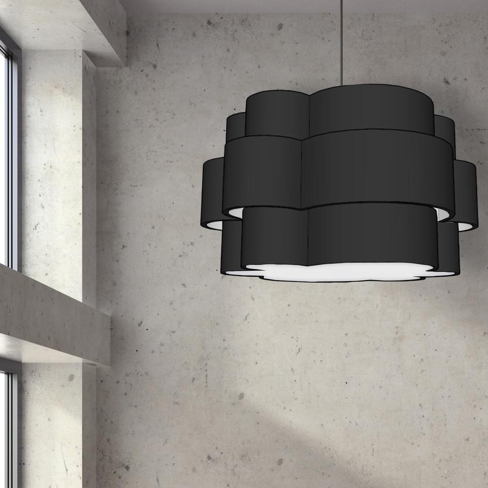 4LT Incan 3-Tier Chandelier, MB, Black Shade. Picture 2