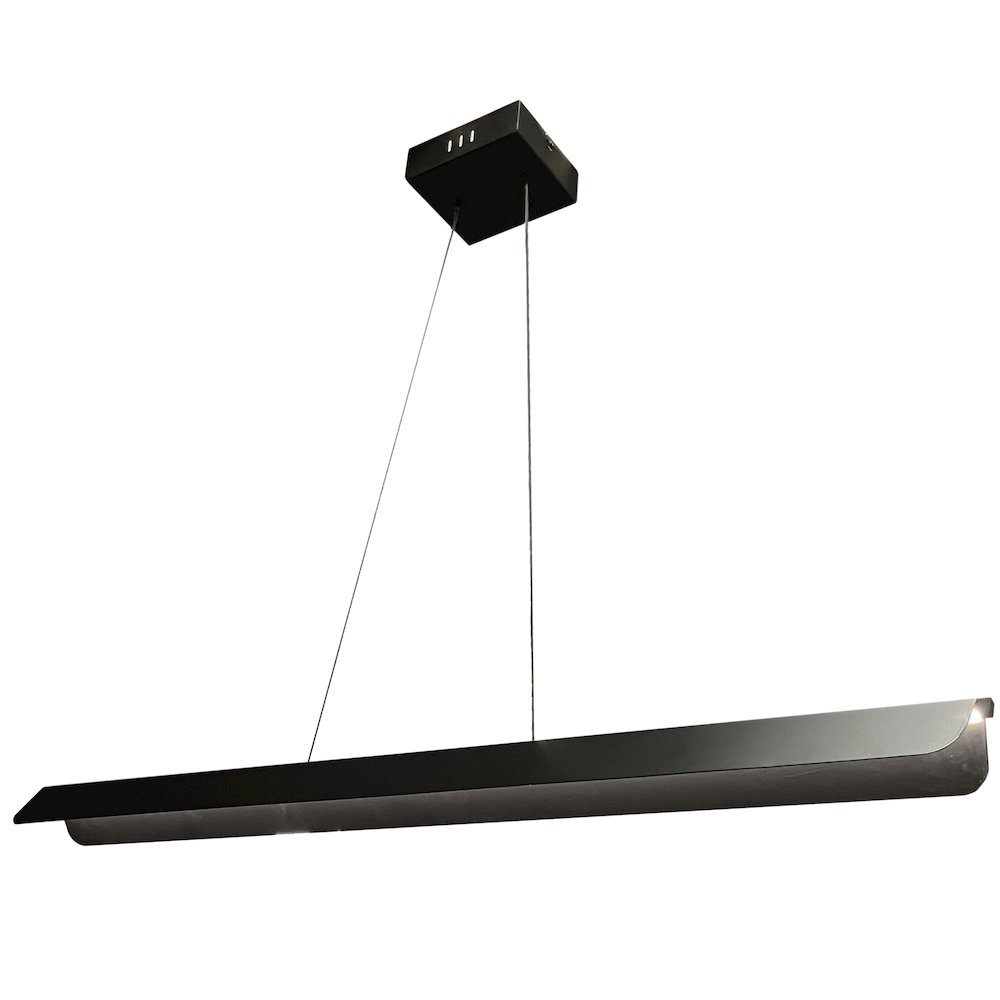 30W Pendant Matte Black with Metal Shade. Picture 1