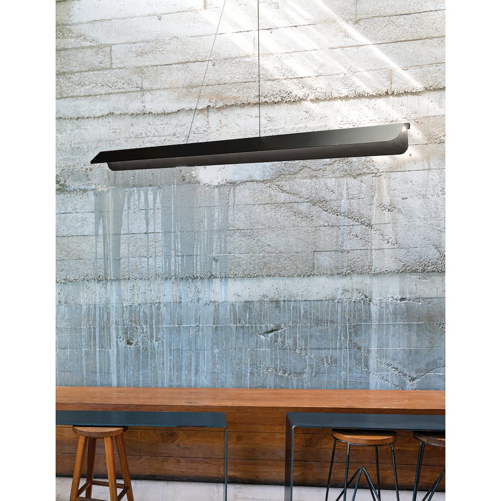 30W Pendant Matte Black with Metal Shade. Picture 3