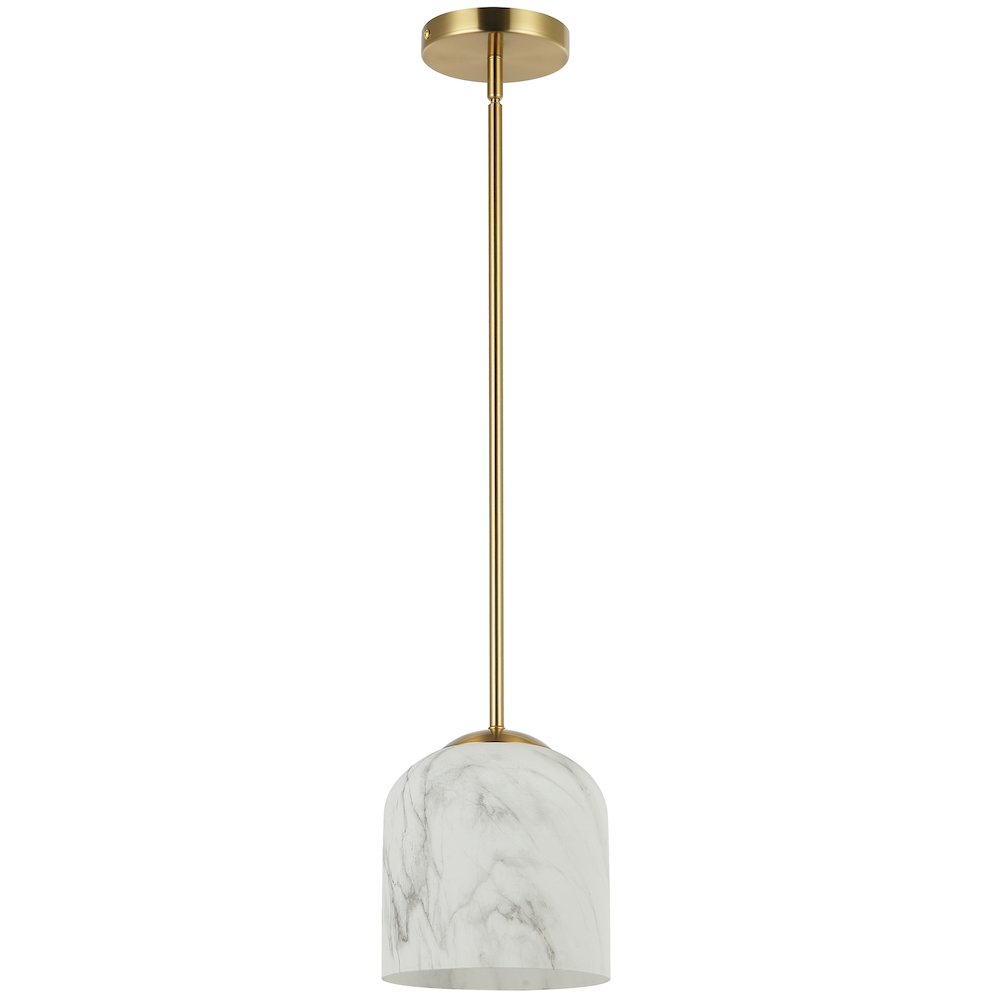 1 Light Pendant in Aged Brass w/ Alabaster Glass. Picture 1
