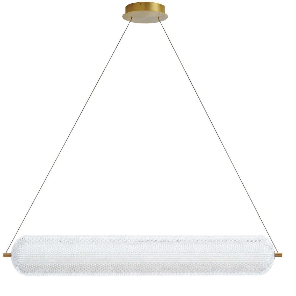 36W Horizontal Pendant Aged Brass with Clear Acrylic Diffuser. Picture 1